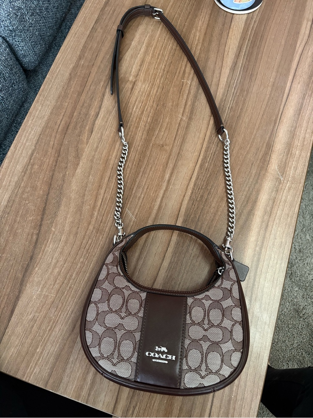 Coach Mini Carmen Signature Jacquard Maple Crossbody Bag - Picture 1 of 4
